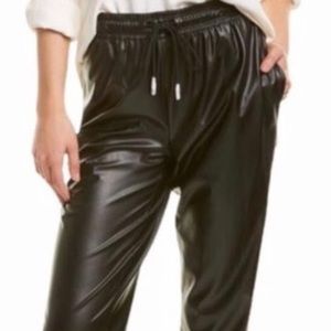 Theory pull on slit pant vegan leather